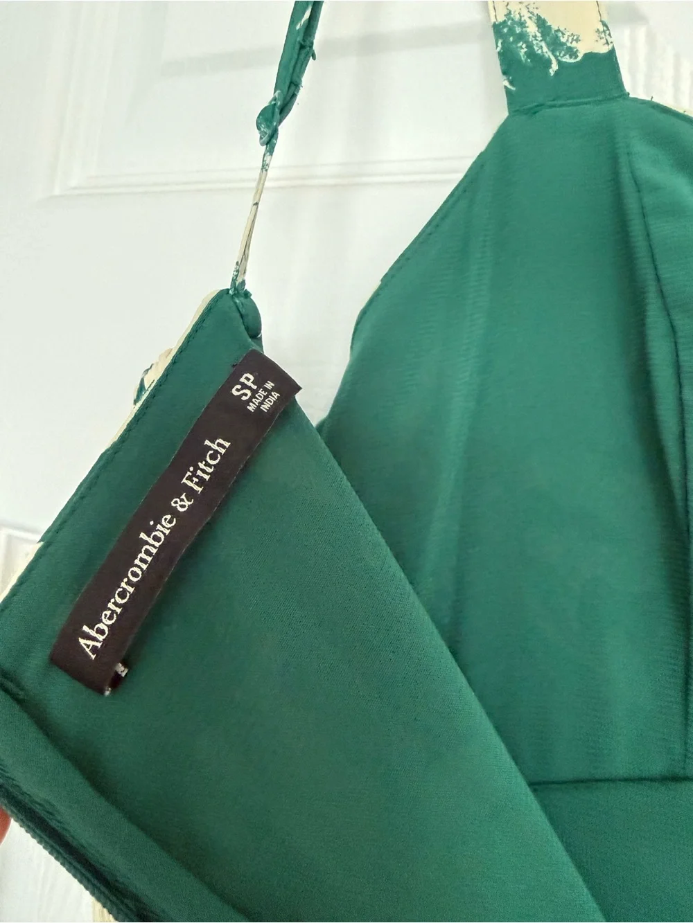 Abercrombie & Fitch Ruffle Tiered Maxi Dress Green Floral SP Small Petite